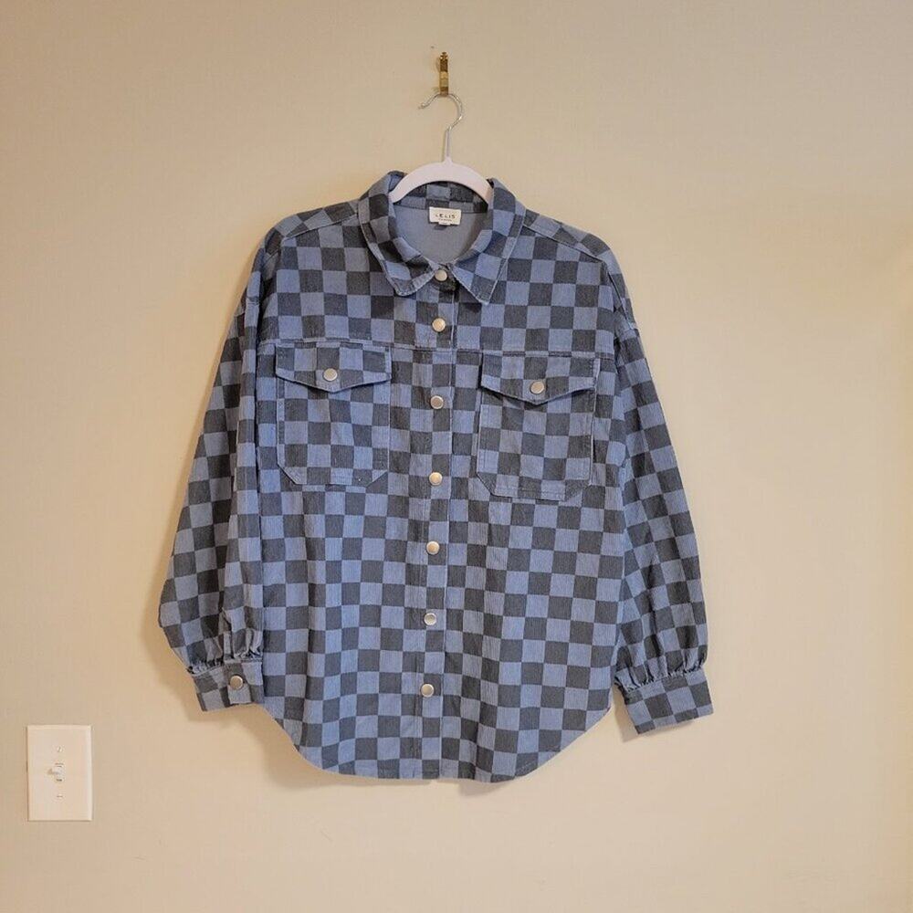 Le Lis Collection Checker Corduroy Shacket